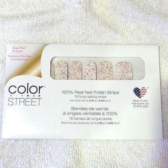 NIP Color Street Sugar High White Multi Colored Glitter Nail Polish Kit - Picture 1 of 4